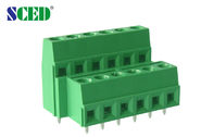Покрытый никель зеленого цвета 5.08мм 10А двойного блока ПКБ уровней терминальный пластиковый