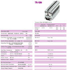 Промышленные 16 мм2 Дина железнодорожных терминальных блоков 800в / 76А латуни 10 мм длины отстегивания