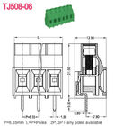 Pluggable тип евро блоков терминала 300A PCB 6.35mm поднимая серию