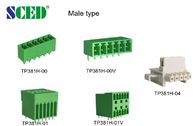 Мыжской тип PCB затыкает внутри разъем 3,50 зеленого цвета терминального блока PA66 3,81 5,08 7.62mm