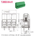 Соорудите тип евро терминального блока винта PCB 10.16mm поднимая серию 57A 2-16 Poles