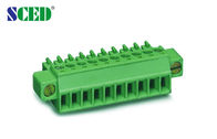 Штепсельной вилки терминального блока 8A ушей установки гнезда Pluggable женские сооружают зеленый цвет 3.5mm