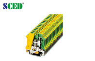 Желтый &amp; позеленейте блоки рельса гама ширины 8.2mm терминальные с одиночной палубой