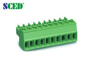 Зеленые пластичные женские Pluggable разъемы терминальных блоков сооружают 3.81mm, 300V 8A