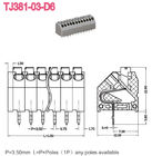 AWG AMP 16-22 терминального блока 5 весны PCB, разъем 3.50m/3.81mm PCB Screwless терминальный
