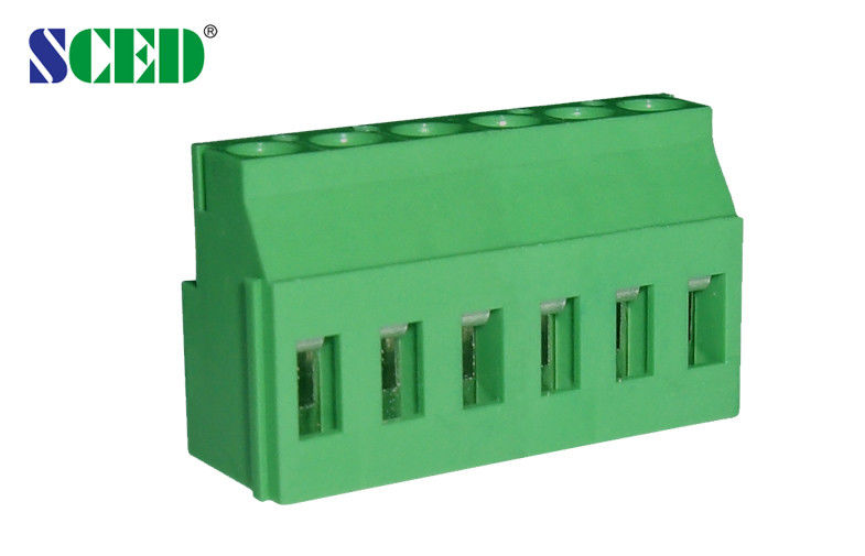 Зеленая латунь центра дистанционирования 300V терминального блока 5.08mm PCB 10A PA66