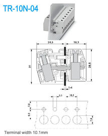 ширина 10.1mm через блоки латунное UL94 V0 65A панели терминальные