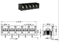 блоки черного как смоль барьера 20A 11mm терминальные с 2-12 поляками латунным PBT