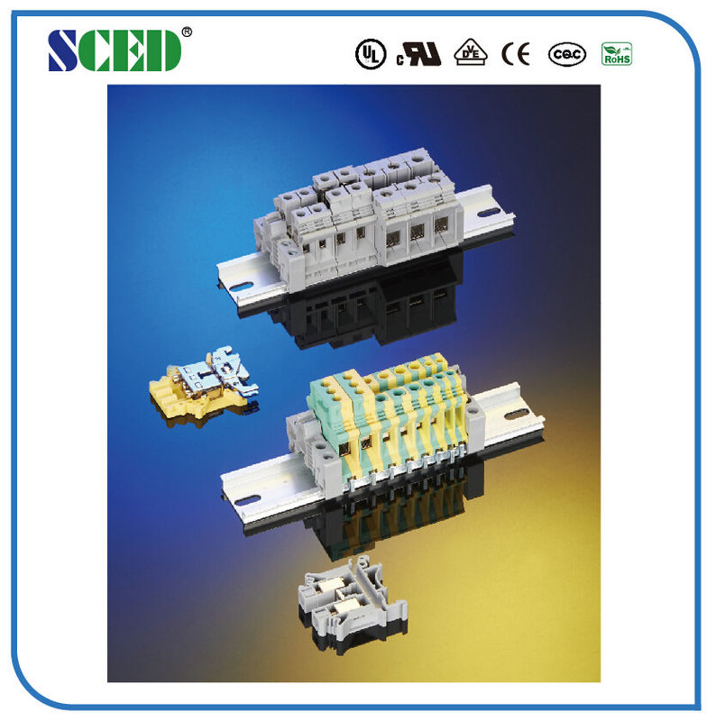 6mm2 AWG 30-10 терминального блока 600V 30A держателя рельса ширины 6.2mm