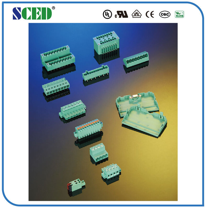 Части 300V 18A женщины тангажа терминального блока 5.08mm PCB 2-22 Poles Pluggable