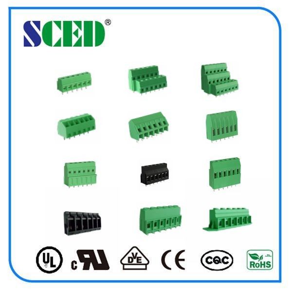 3.5mm 5.0mm 5.08mm Pitch PCB Terminal Block Withstand Voltage AC2000V/min 1/2/3/4/5/6 Contact