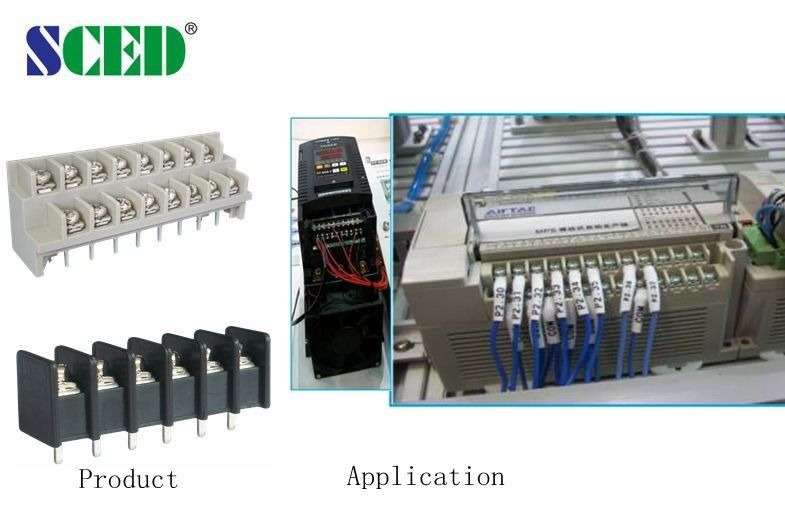 Латунь тангажа UL94-V0 винта 9.525mm блоков терминала M4 PCB 20A/300V черноты барьера