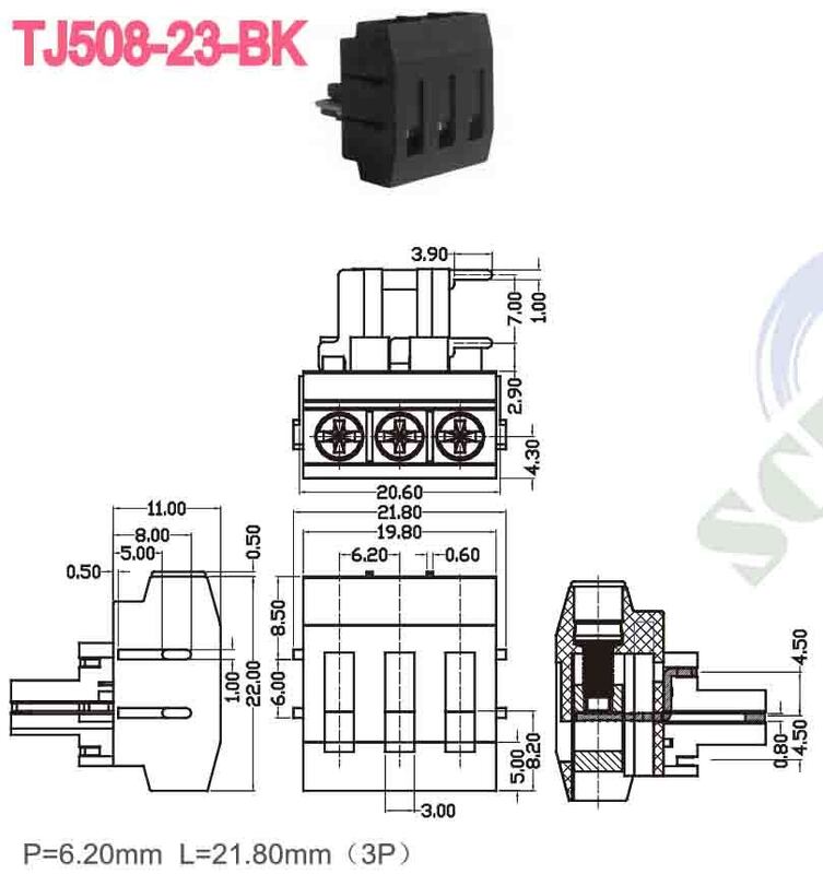 Closed End Terminal Block Connector Featuring Current Capacity 10A And Temperature Range 40°C To 105°C Electrical Wiring Component